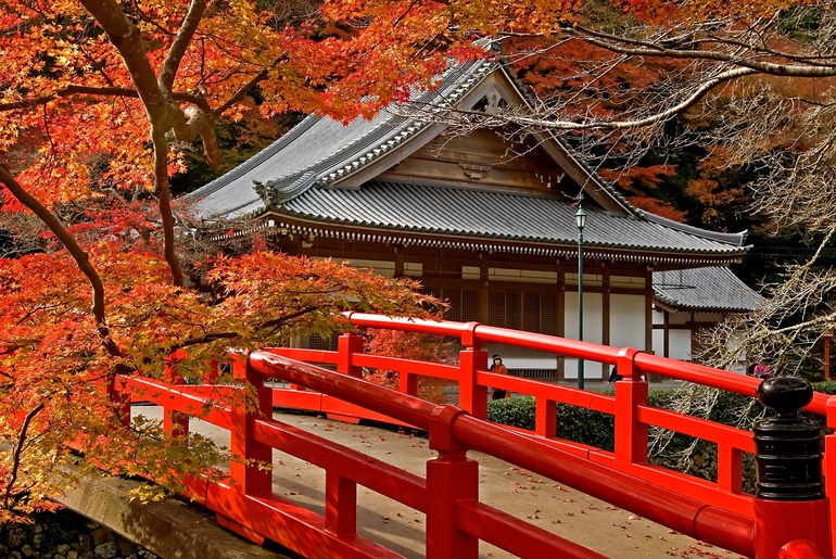  храмы Японии осенью